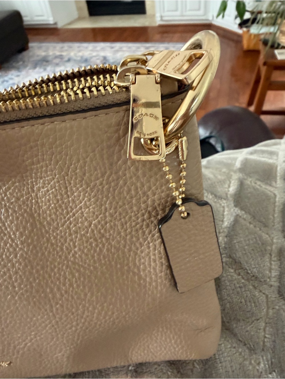 Coach Pebbled Leather Crossbody in Taupe - Picture 6 of 6
